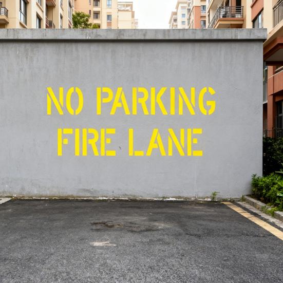 No Parking Fires Lane Stencil Reusable Silicone Spray Painting Template for Asphalt Concrete Pavement Flexible Marking Tool