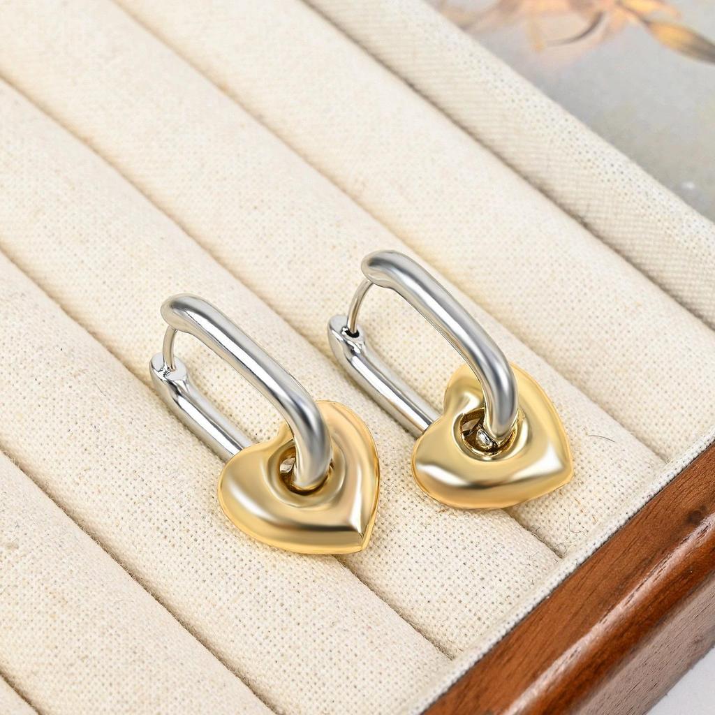 European & American Style Heart Circle Earrings - Women's Simple, Elegant, Cool Fashion Jewelry.