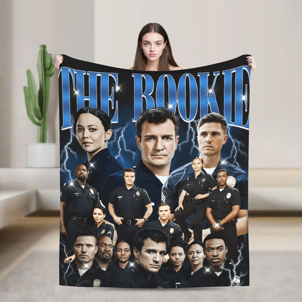 Flanelová deka ze seriálu The Rookie Měkká odolná přehoz na postel do ložnice kempování Vtipný přehoz na postel Potah na pohovku