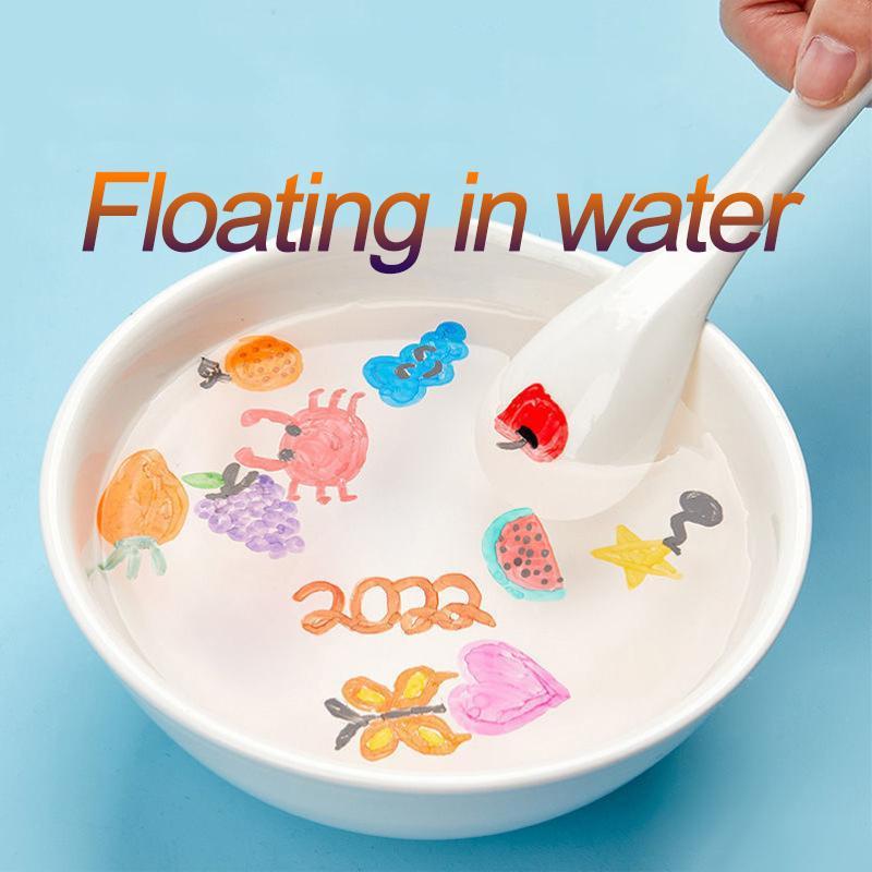 12 Colors Floating Pen with Spoon - Magic Water Floating Painting Pen Set for Creative DIY Art Projects