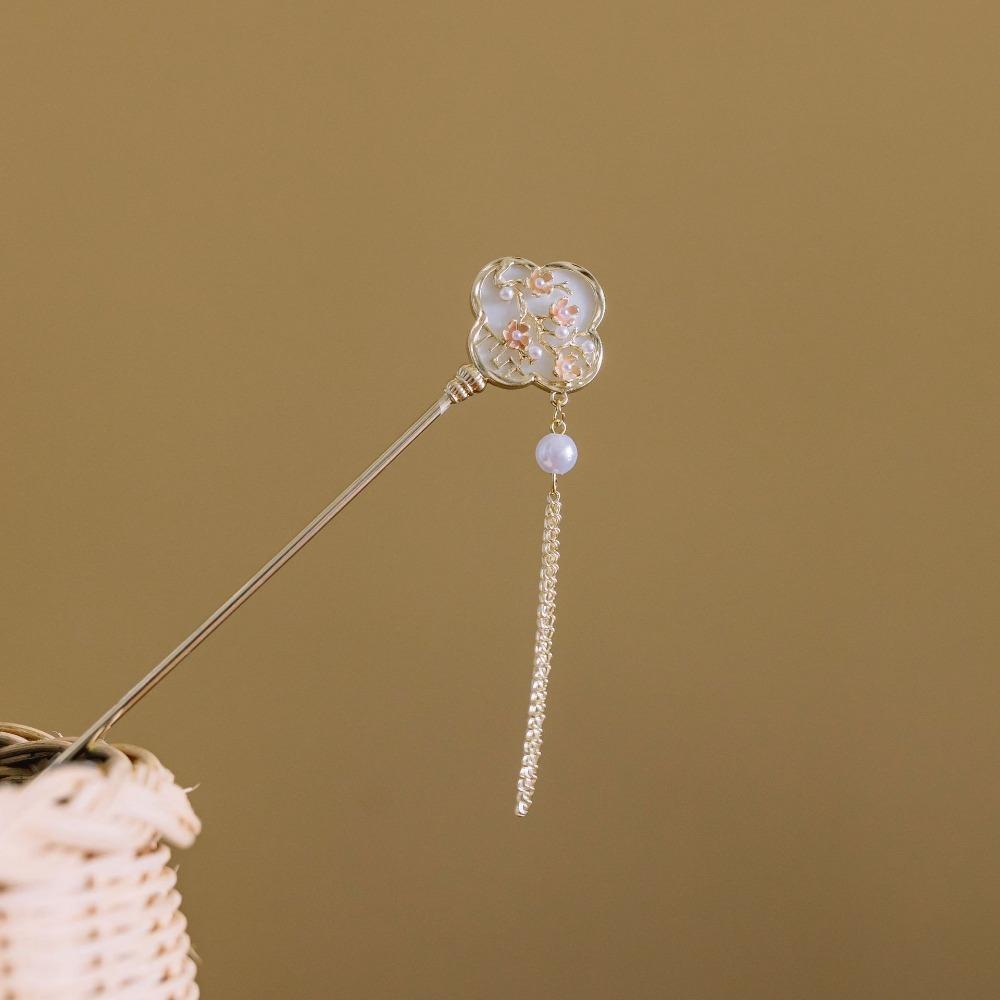 

1pc New Chinese Style Flower Tassel Hair Stick for Women Simple Golden Color Fashionable Temperament Hair Headwear Jewelry Gifts