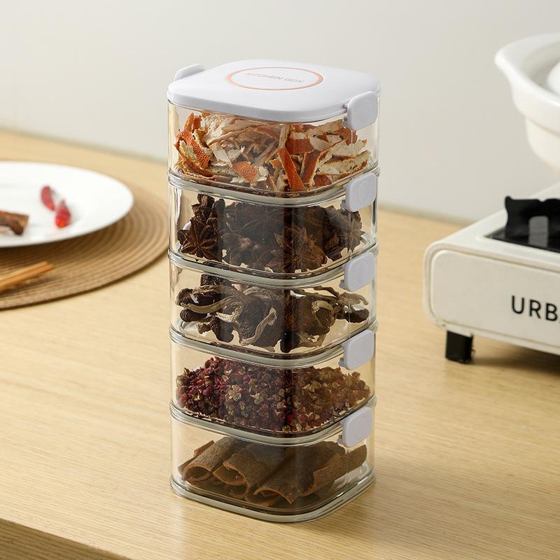 Spice Storage Box, Onion, Ginger, Garlic Fresh-keeping Box, Kitchen Seasoning Sealed Jar, Food Grade Small Material Packing Box, Sealed Jar.