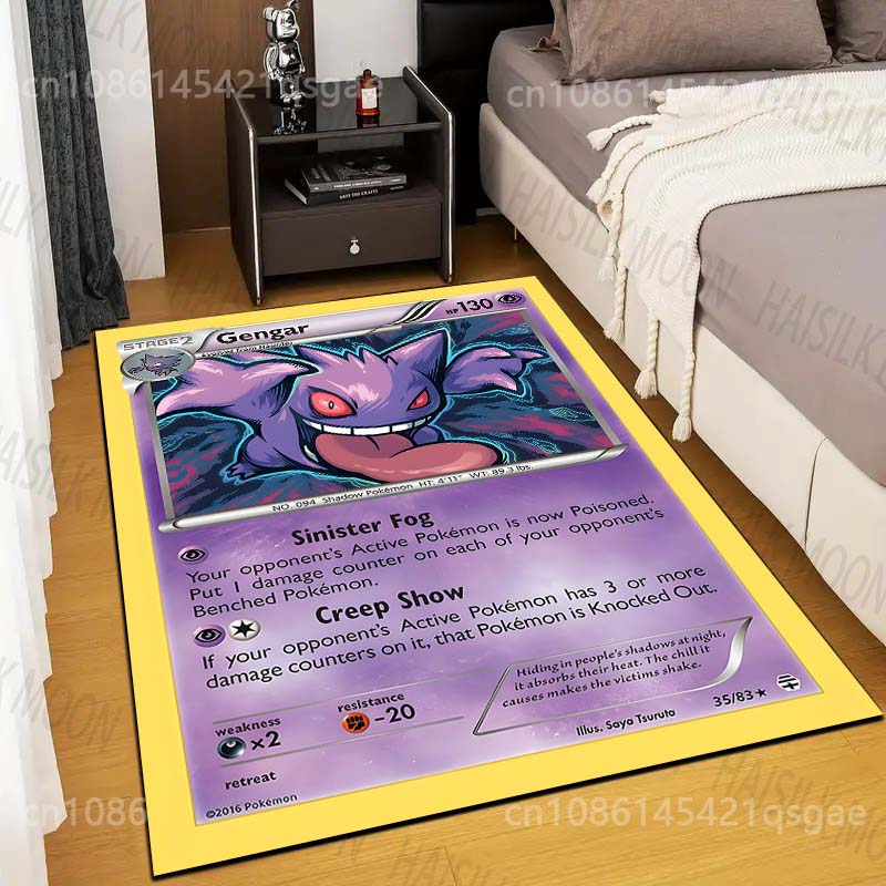P-Pokemon G-Gengar Kortelės Spausdinti Kilimai Miegamasis Svetainė Sofa Darbo Kambarys Vaikų Kambarys Didelio Ploto Dekoro Kilimai Dovana Kilimėlis Potdemiel