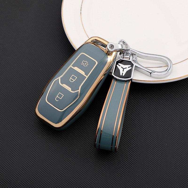 Gold Edge Car Key Case for Ford Edge, Mondeo, Taurus, Explorer, Mustang