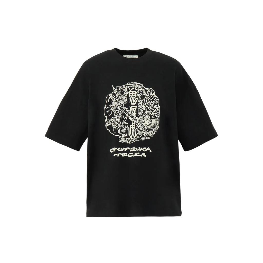 Onitsuka Tiger Solid Color Printed Short Sleeve Comfortable T-Shirt Unisex Tops 2183B614-001