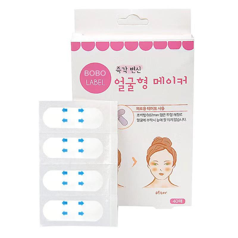 Matte Face Lift Stickers - TikTok Style Invisible V-Face, Water-Resistant & Breathable, Thin Design, 40 Pieces