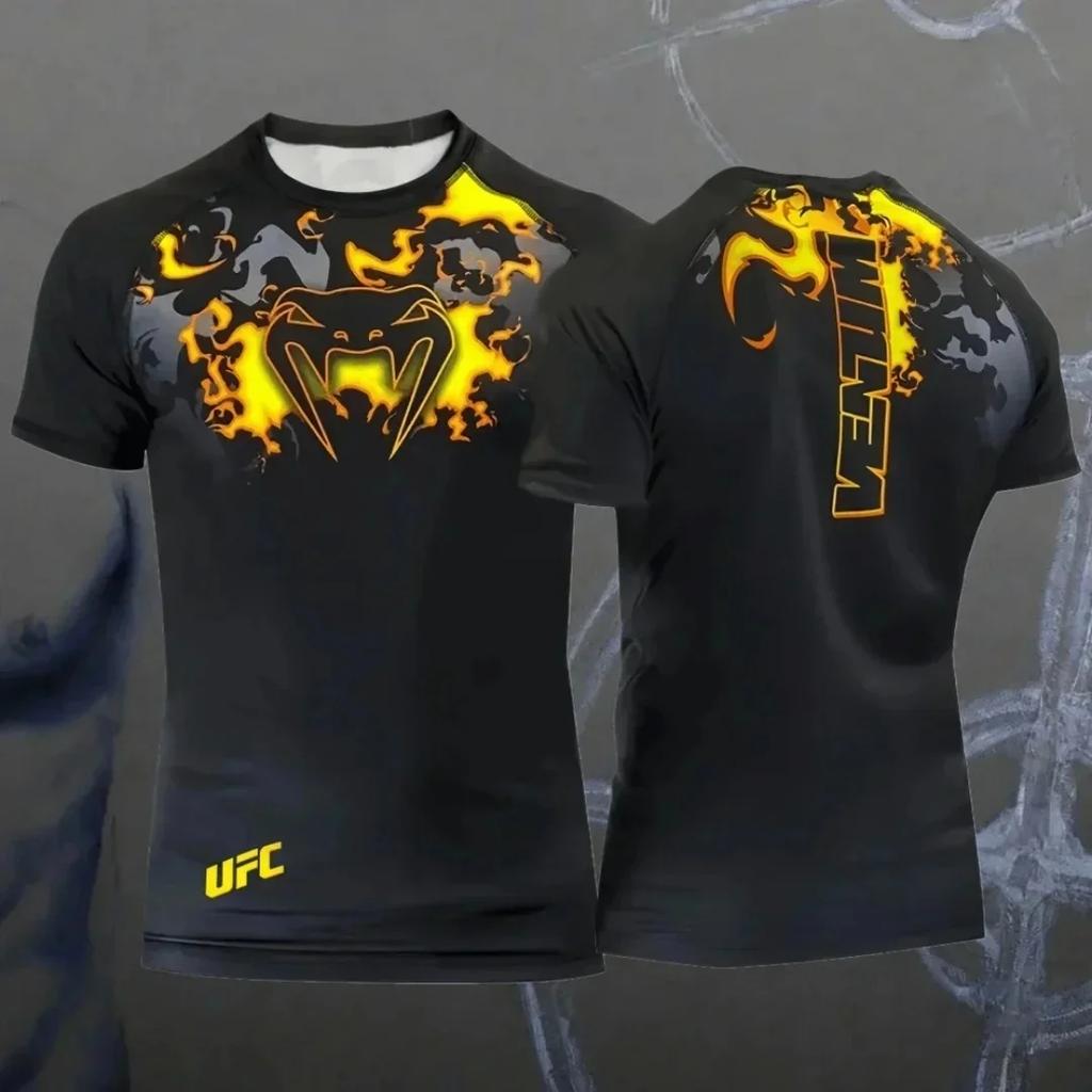 Fashion Breathable Men's Sports T-shirt Summer Outdoor Breathable Man Clothes 3D Print Quick Dry Short Sleeve Tops