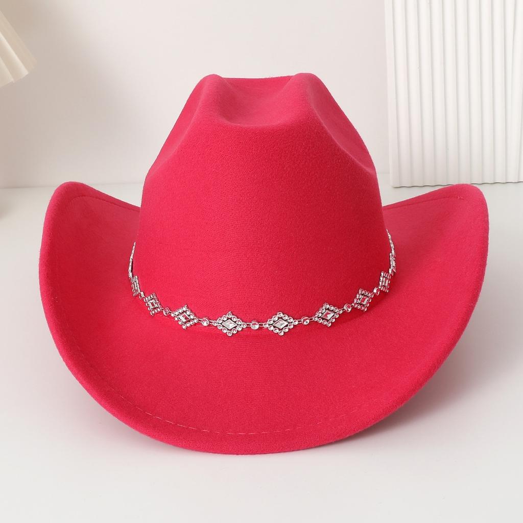 European and American rhombus sequined western cowboy top hat men's and women's casual top hat jazz hat