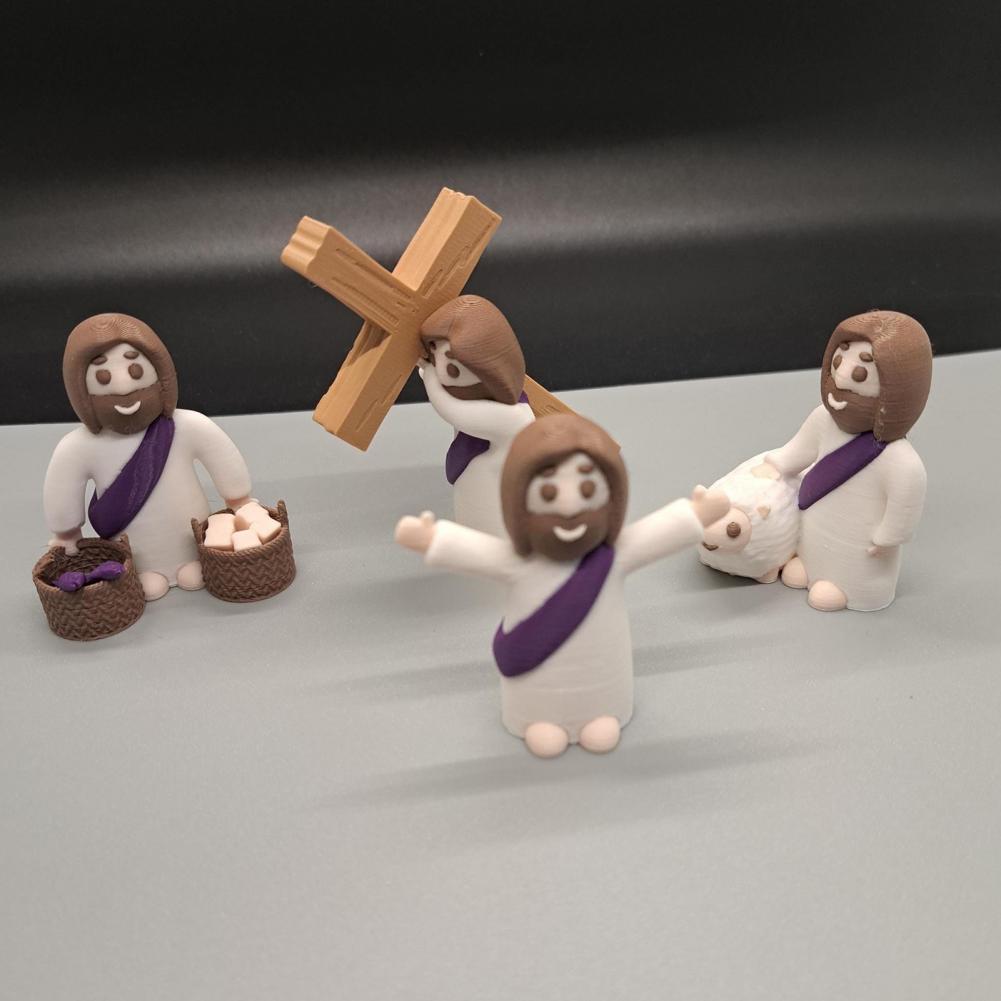 Taschengroße Jesus-Statuen Inspirierende Jesus-Figuren Set von Mini-Jesus-Figuren Entzückend Ostern für Zuhause für Ostern