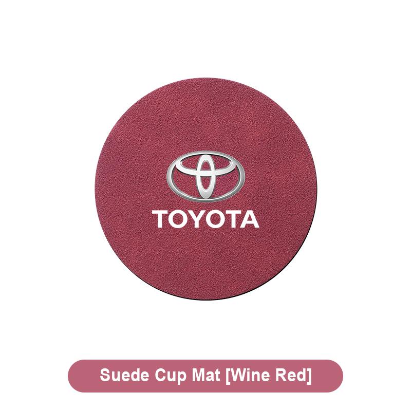 Suede Car Coaster Mat Water Cup Slots Non-Slip Pad For Toyota Corolla Yaris Chr Auris RAV4 Land Cruiser Camry Highlander