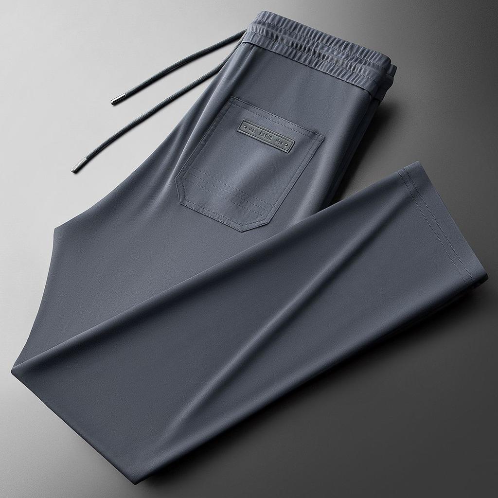 Summer Wrinkle Resistant Ice Silk Pants Casual Pants Men's Sports Ultra-thin Cool Air-conditioned Pants