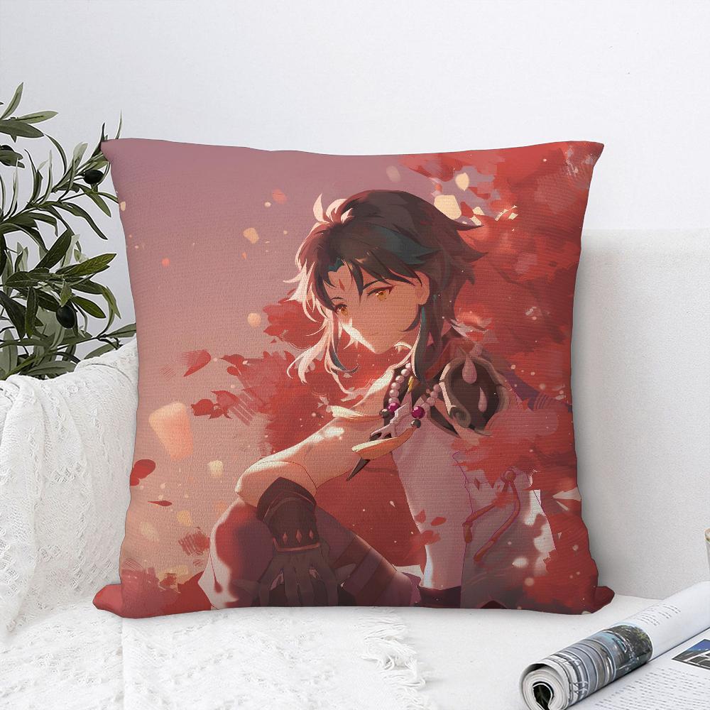 Xiao Genshin Impact Pillow Case Sofa Decorative Home Double-Sided Printing Short Plush Cushion Cover Throw Pillow Cover