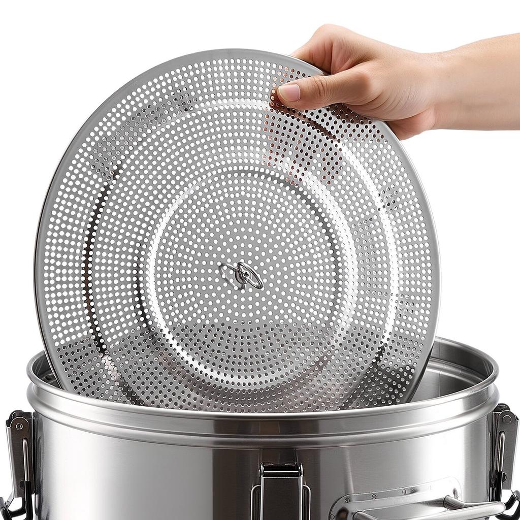 Sistema di Cottura Elettrico, Pentola di Cottura 8 Gal/30L Birraio Casalingo, Corpo in Acciaio Inossidabile 304, Dispositivo di Infusione e Bollitura con Cestello Interno Integrato e Rinforzato