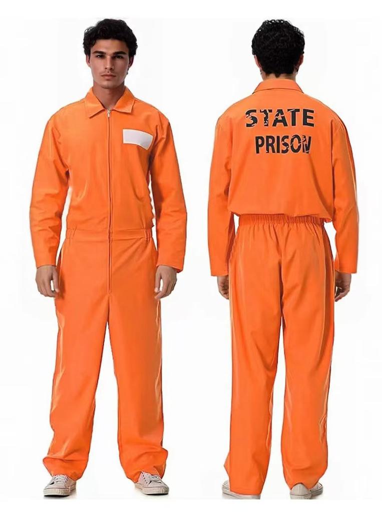 Halloween cos prisoner costume play uniform prisoner uniform prison uniform suit orange one-piece prisoner suit