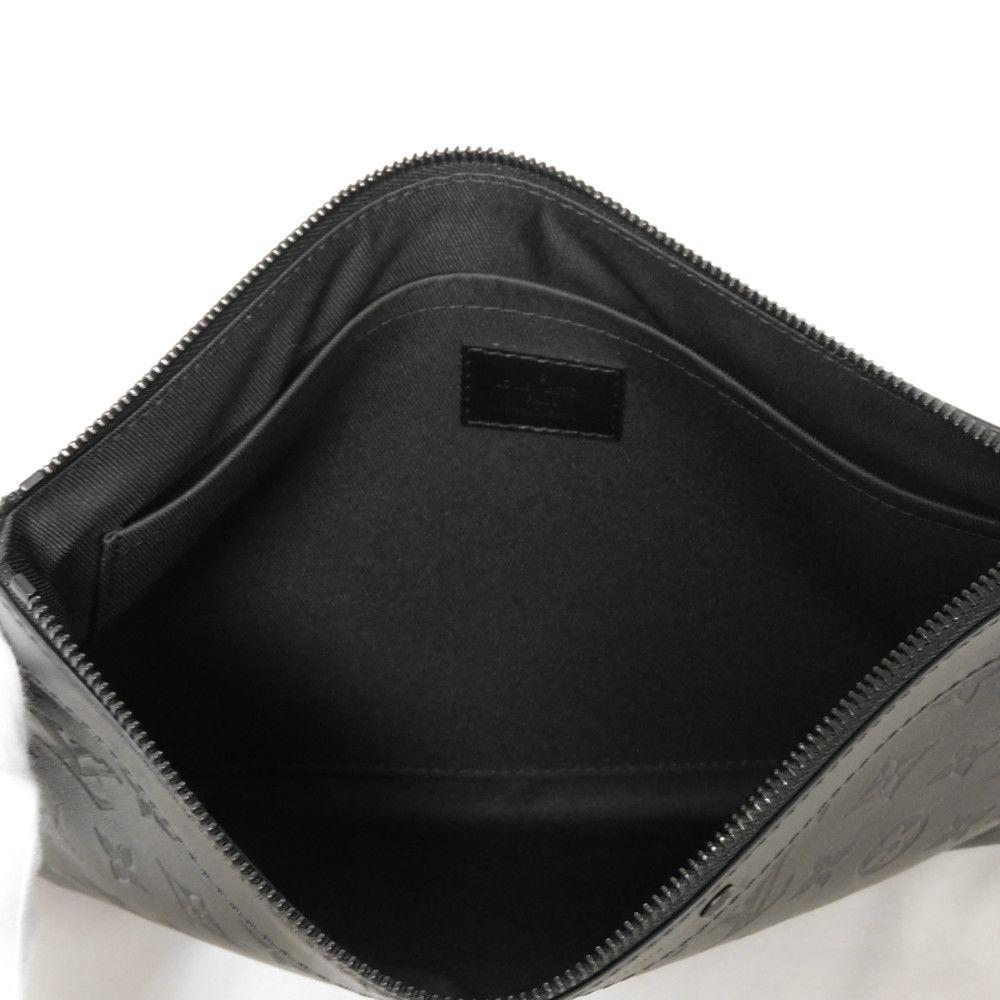 Used 12564 Pochette To Go M81570 7931 Current LV Logo Black Strap RFID Monogram Shadow Noir Men's from Japan AUTHENTIC