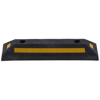Blocco di parcheggio in gomma per marciapiede, fermaruota con striscia riflettente gialla per forniture da garage