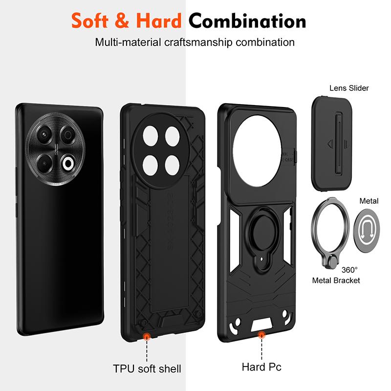Luxury Car Magnetic Case For Tecno Spark GO 2024 GO1 Spark 20 20C 30 Pro Anti-Knock Back Cover Slide Camera Lens Protector Cover