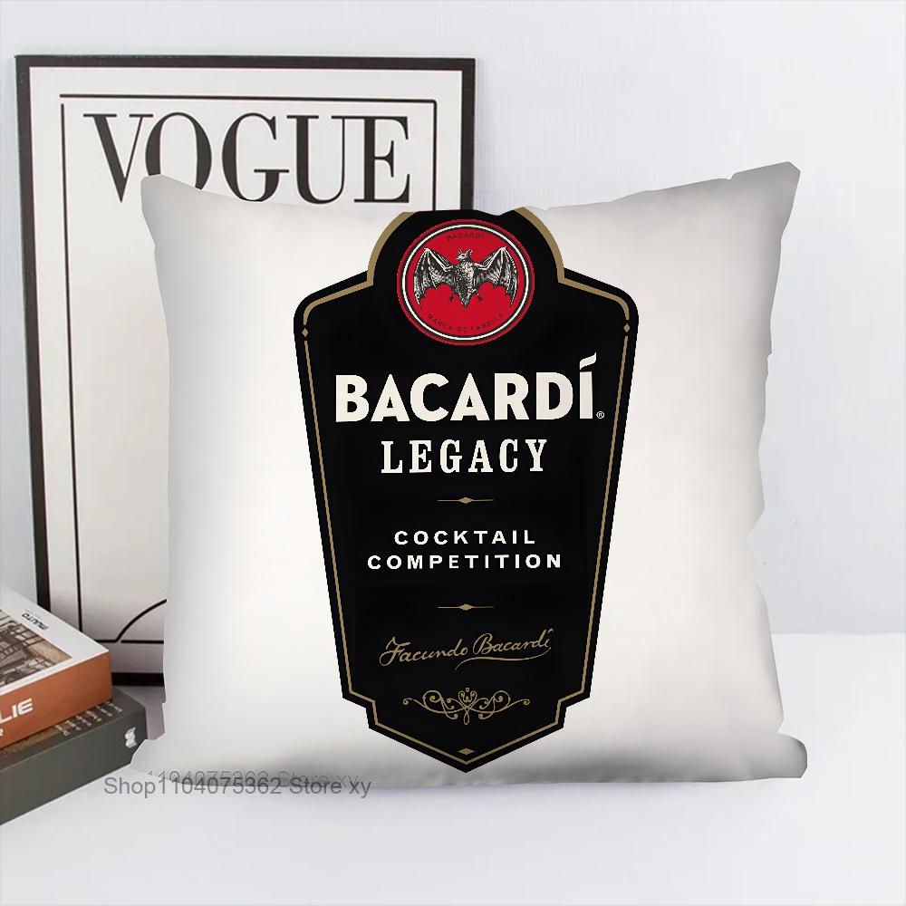 Spirituosen B-Bacardi-i Kissenbezug Quadratisches Kissen Schlafzimmer Sofa Freizeit Komfortkissen Auto Wohnzimmer Heimdekoration