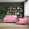 2 Piece Storage Sofa Set in Pink Polyester