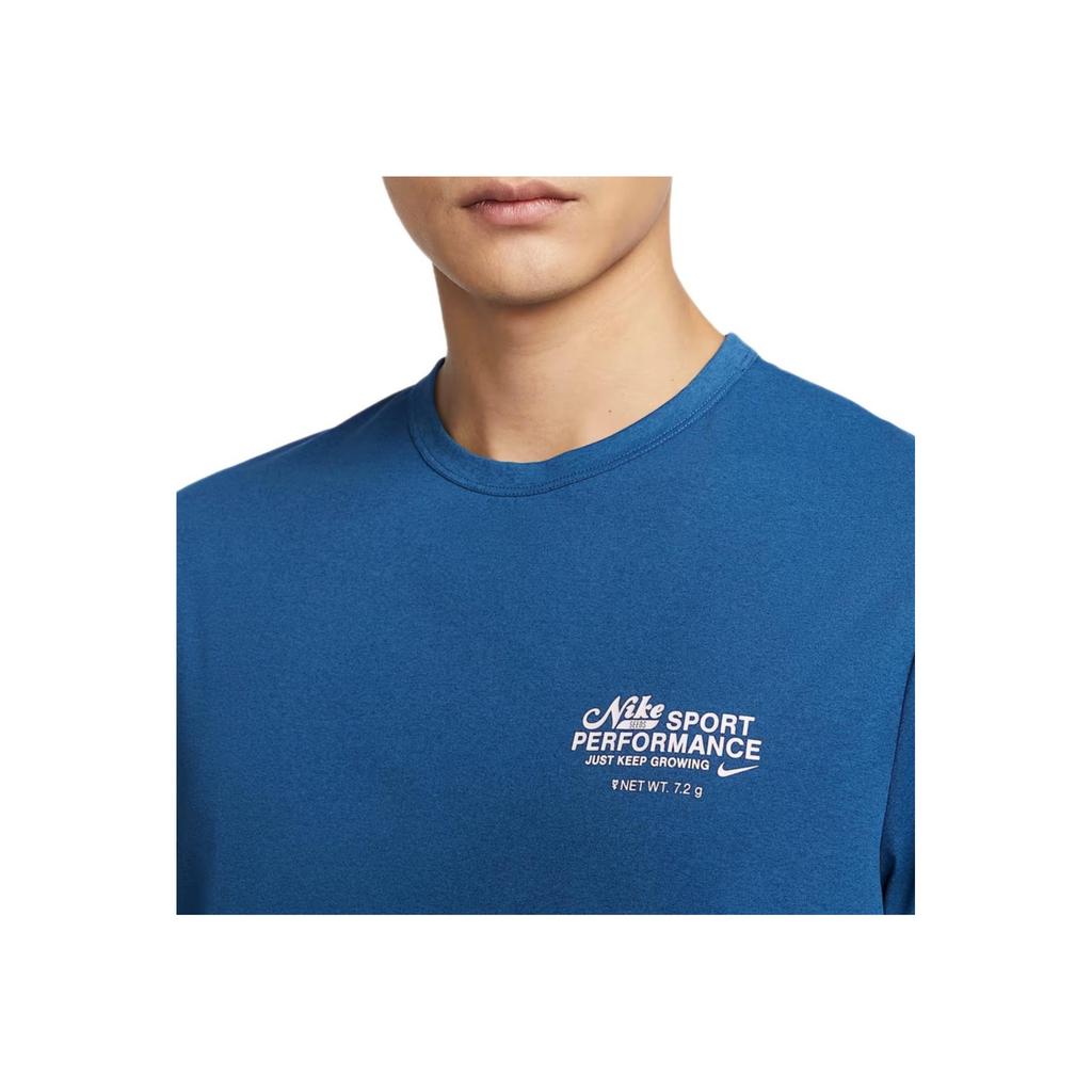 Nike Dri-FIT UV Protection Quick-Dry Logo Crew Neck Casual Breathable Short Sleeve T-Shirt Men Tops Blue FN3280-476