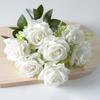 7-Head Artificial Rose Realistic Fake Flower Bouquet Home Office Wedding Party Indoor Outdoor Faux Bloom Table Centerpiece Decoration