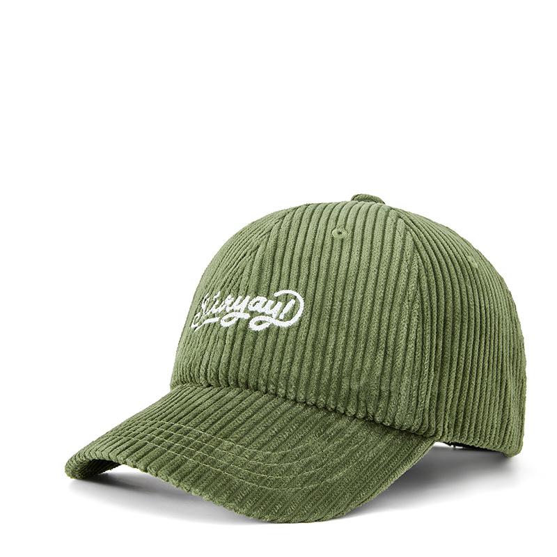 

Нишевый дизайн новая весна и осень ретро вельветовые вышитые буквы уличные универсальные однотонные бейсболки для мужчин и женщин M（56-58cm） зелёный