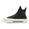 1970s De Luxe Squared Shock-absorbing and Wear-resistant High-top Board Shoes Unisex Black