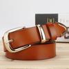 Simple Color Solid Leather Waist Belt Metal Pin Buckle Street Girl Decoration