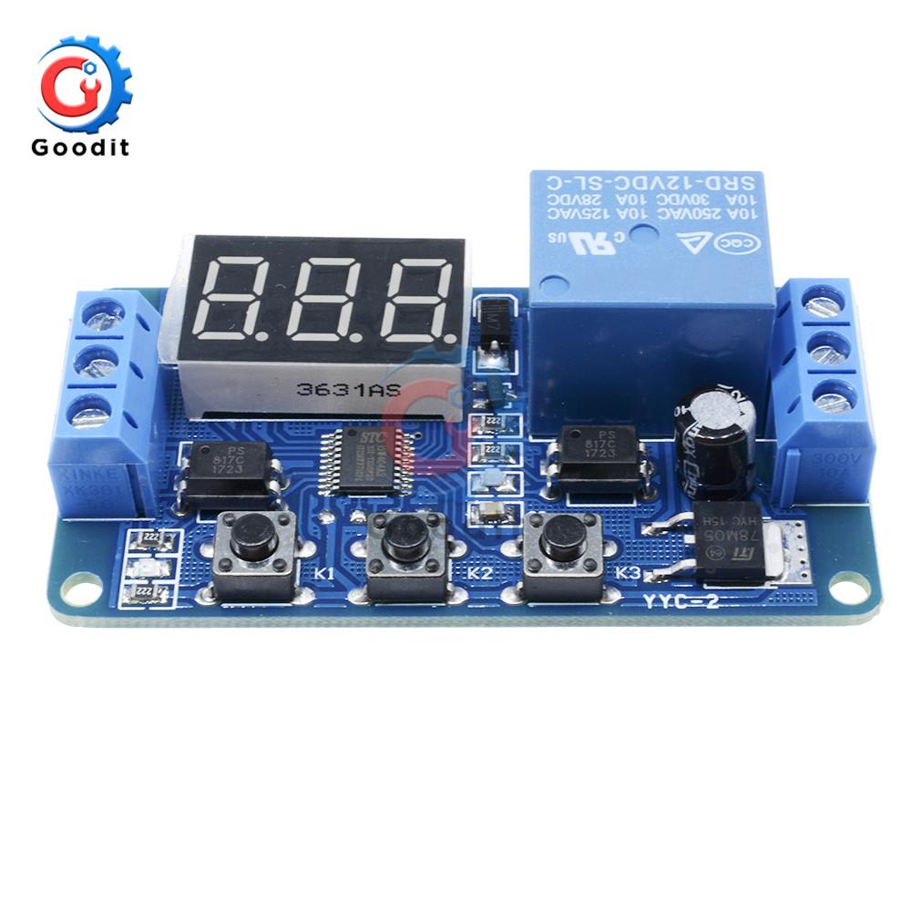 DC 12V Time Relay LED Display Automation Cycle Delay Timer Control Off Switch Delay Voltage Protection Relay module Relays 5