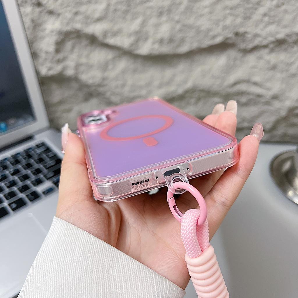 Gradient Color Magnetic Strap Case for Samsung Galaxy A17, A37, A57, A36, A56, A26, 5G A16, A06 Wireless Charging