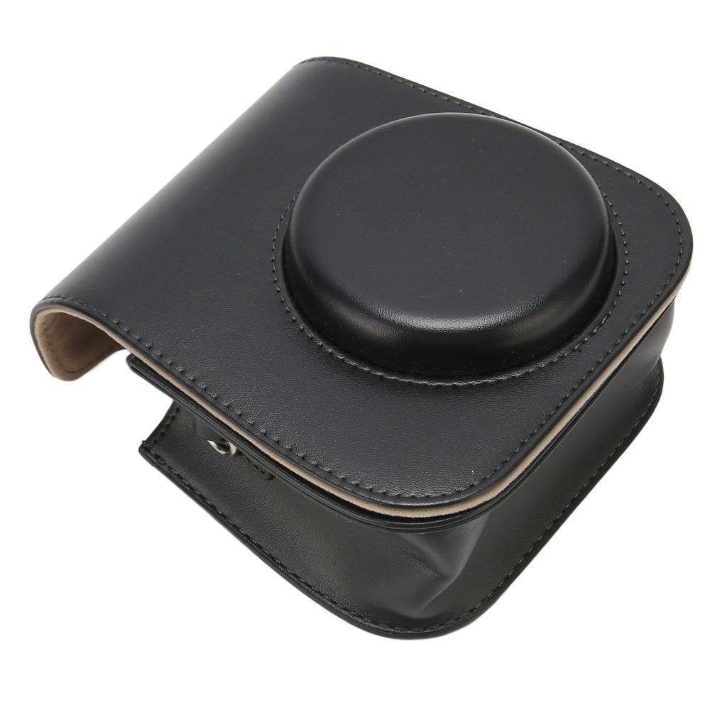 Protective Camera Case PU Leather Pure Color Camera Carrying Bag with Strap for Camping Travel