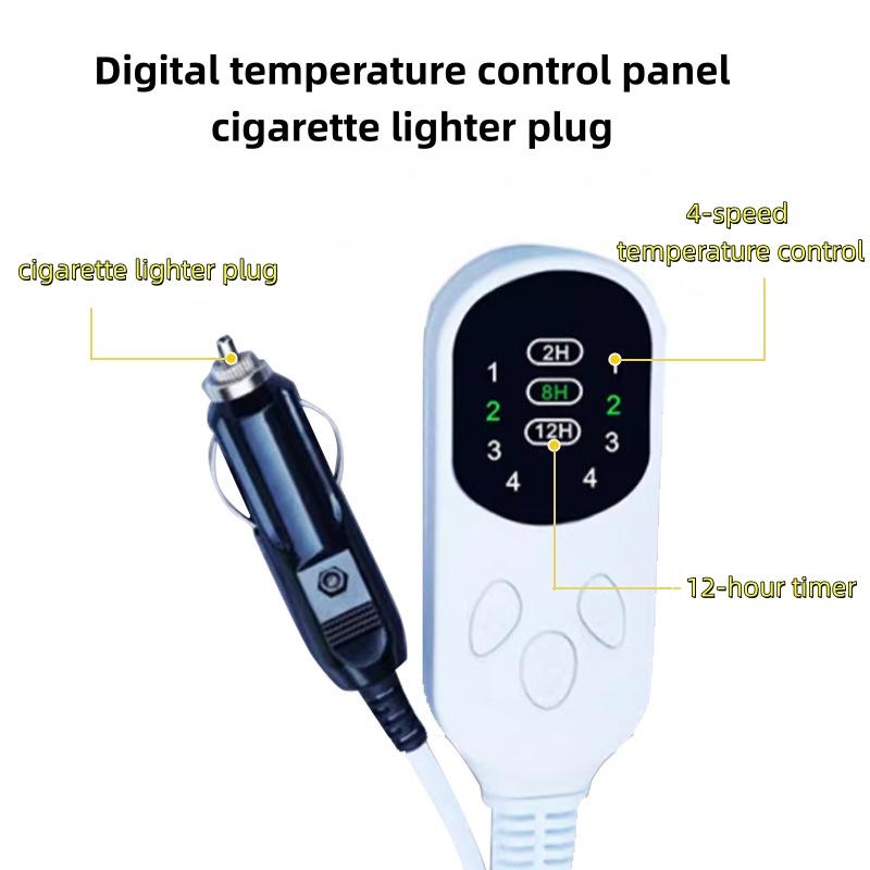 12V Waterproof Washable Electric Blanket for Car Mounted Digital Temperature Control Panel Outdoor Camping Tent Heating Blanket