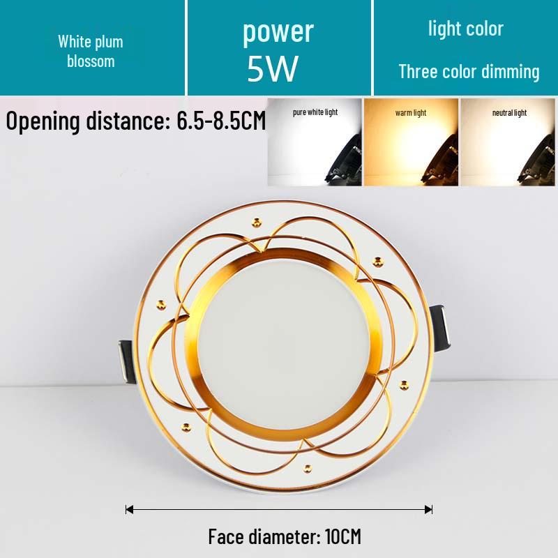 7.5-Inch Recessed Ceiling Downlight with 3-Color Dimming for Living Room