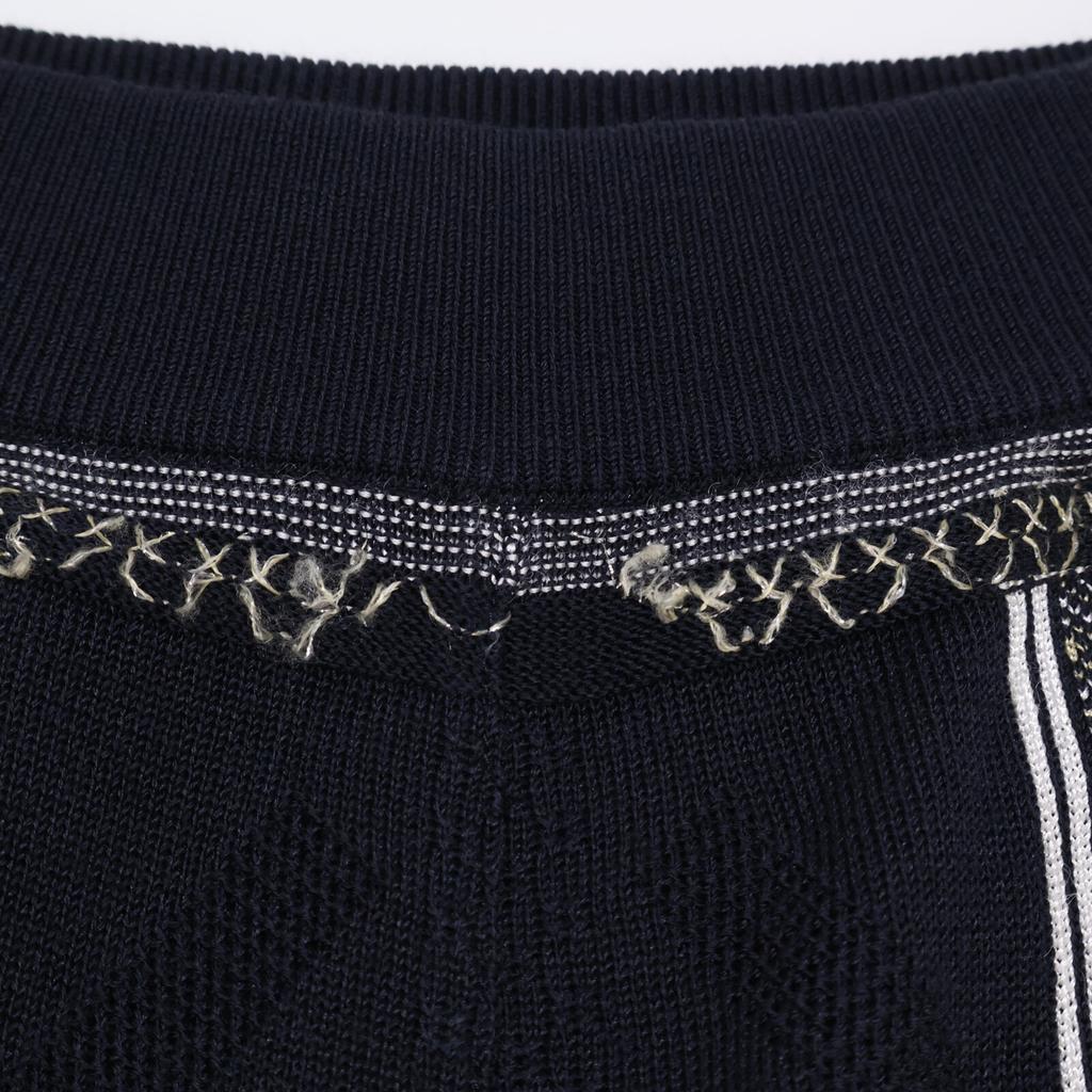 Mame Kurogouchi Jacquard Knit Slit Flare Easy Pants Bottoms 2 NavyUsed