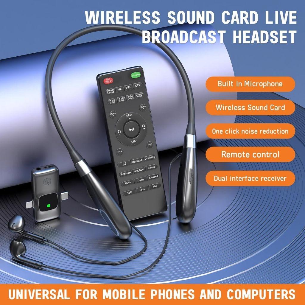Wireless Sound Card Live Streaming Earphones E8 Portable Multi-function Sound Card Live Broadcasting and Audio Editing Headset