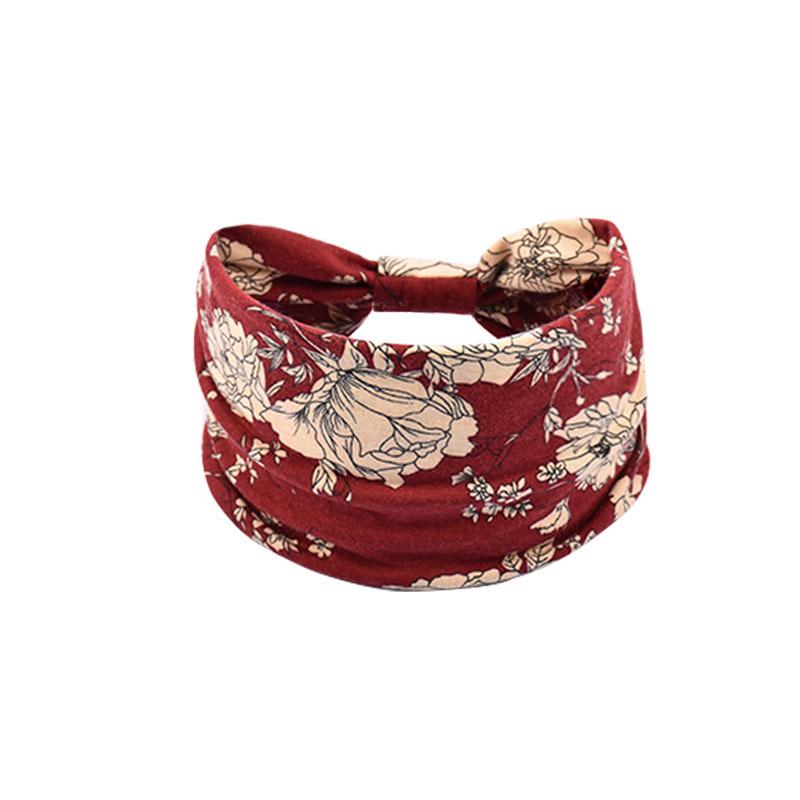 Women's Paisley Sport Yoga Headband - Sweat-Absorbing, Elastic Cotton, Bohemian Style