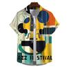 Summer Fashion Printed Shirt Men's Short Sleeve Shirt Cartoon Musical Instrument Printed Street Casual Men's Oversized Top