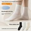 Pure Cotton Socks - Children's Mid-length Socks, Summer Lightweight Long Socks, Mesh Ventilation, Pile-up Socks