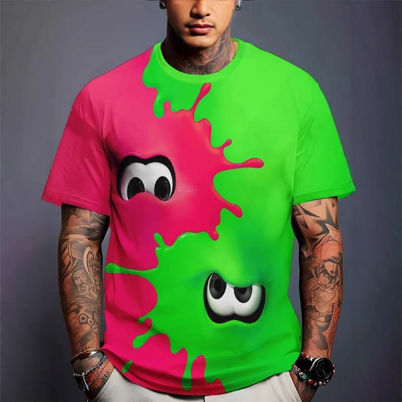 

Men s Trendy Brand 3D Digital Geometry Series Printed T-shirt Men s Round Neck T-shirt S