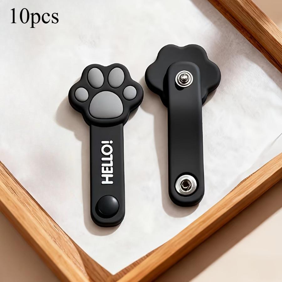 

10pcs Cartoon Cat Paw Cable Winders for Earphone Data Cable Charging Cable Organizer Portable And Practical Earphone Cable Tie