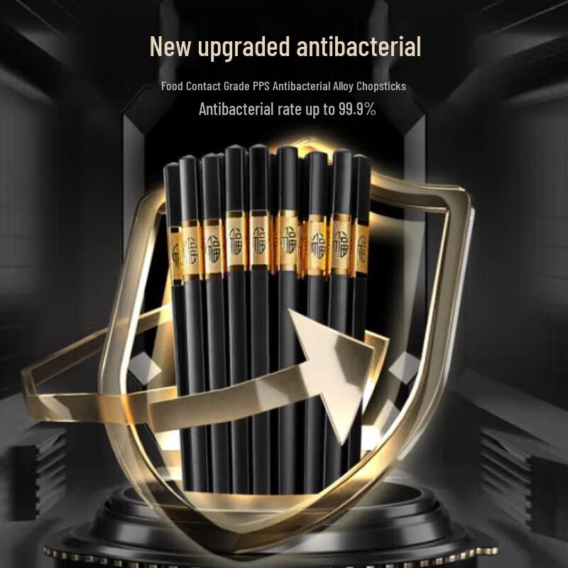 Jinfu Antibacterial Alloy Chopsticks Set