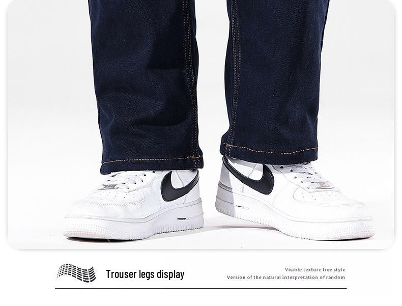 2025 Plus Size High-Stretch Loose Straight-Leg Jeans for Men - Autumn High Waist Dad Pants