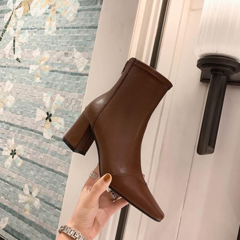 Fashion 2025 New Fashion Autumn and Winter Pointed Thick Heel Elegant Sexy Women's Shoes Banquet Party High Heels Women's Boots
