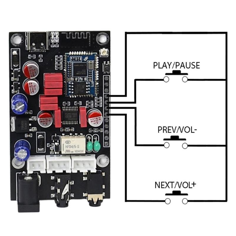 LA02 QCC5125 Bluetooth-compatible 5.1 QCC5125 Decoding Module Lossless Sound Decoders Board APTX LDAC Decoding Board