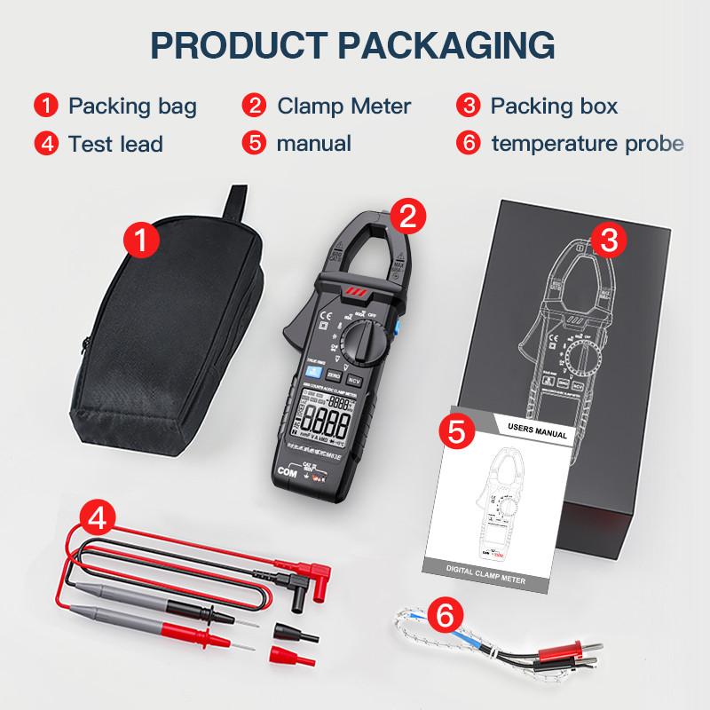 AC/DC 600A NCV DC Current Clamp Multimeter Intelligent Anti-Burn Auto Range Clamp Ammeter Digital Clamp Meter