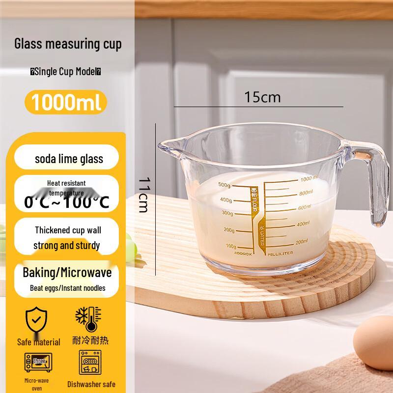 Xihe Heat-Resistant Graduated Glass Measuring & Mixing Cup Set