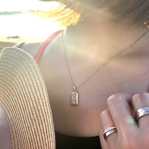 July Hawaiian Jewelry Necklace, Plate, Scroll, Wave, Cubic Zirconia, Hypoallergenic, Surgical Stainless Steel, Gold, 40cm-45cm