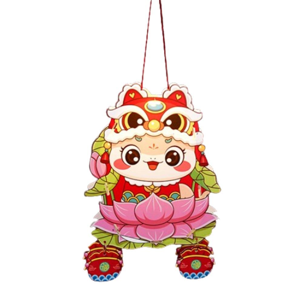 Traditional Chinese Snake Year Portable Lantern PVC New Year Luminous Lantern Spring Festival