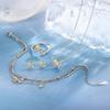 925 Sterling Copper Zircon Sets For Women Heart Zircon Ring Earrings Necklace Wedding Bridal Elegant Christmas