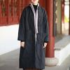 Women Chinese Style Winter Solid Color Button Pockets Coats Stand Long Sleeve Cloths Warm Long Coats